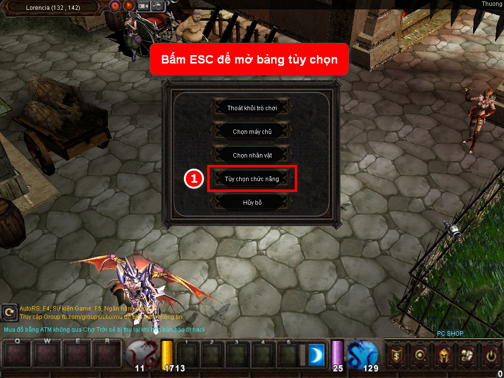 Chức năng chính của Game MU Thiên Việt